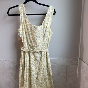 Yellow Floral Daniel Cremieux Dress with Tag